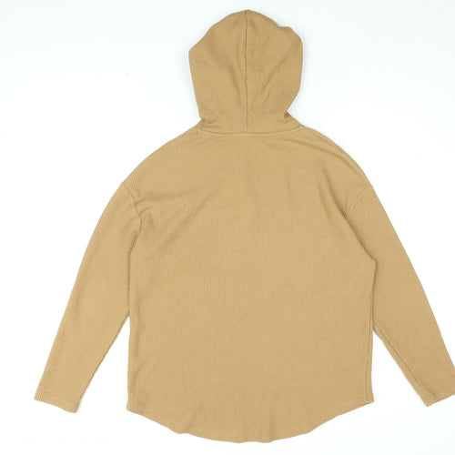 Michelle Keegan Womens Beige Cotton Pullover Hoodie Size 12 Pullover