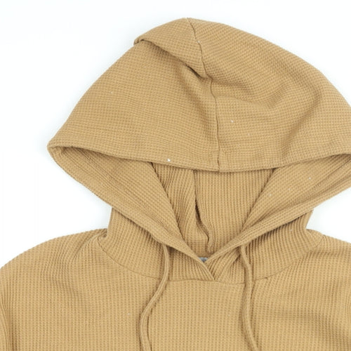Michelle Keegan Womens Beige Cotton Pullover Hoodie Size 12 Pullover