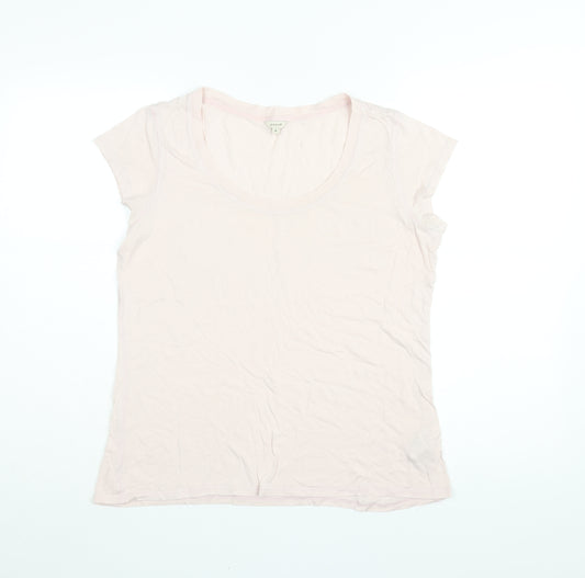 Jigsaw Womens Pink Cotton Basic T-Shirt Size M Round Neck