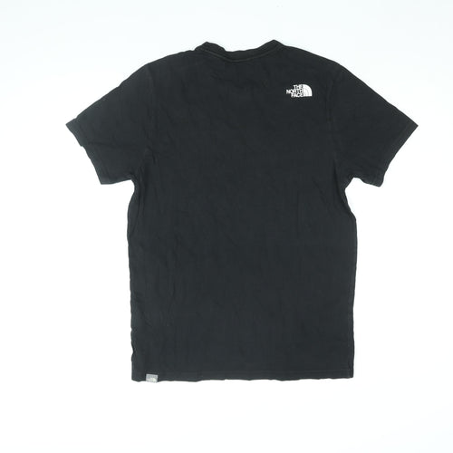 The North Face Mens Black Cotton T-Shirt Size M Round Neck - Never Stop Exploring