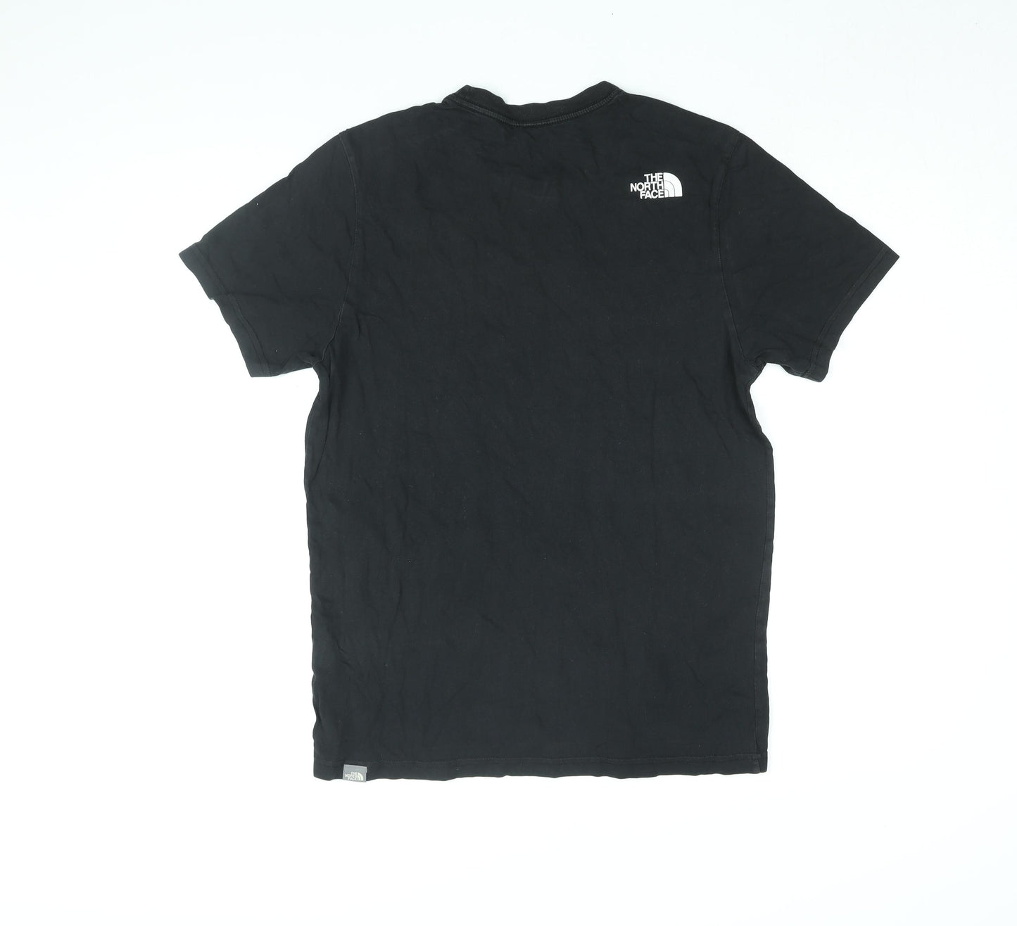 The North Face Mens Black Cotton T-Shirt Size M Round Neck - Never Stop Exploring