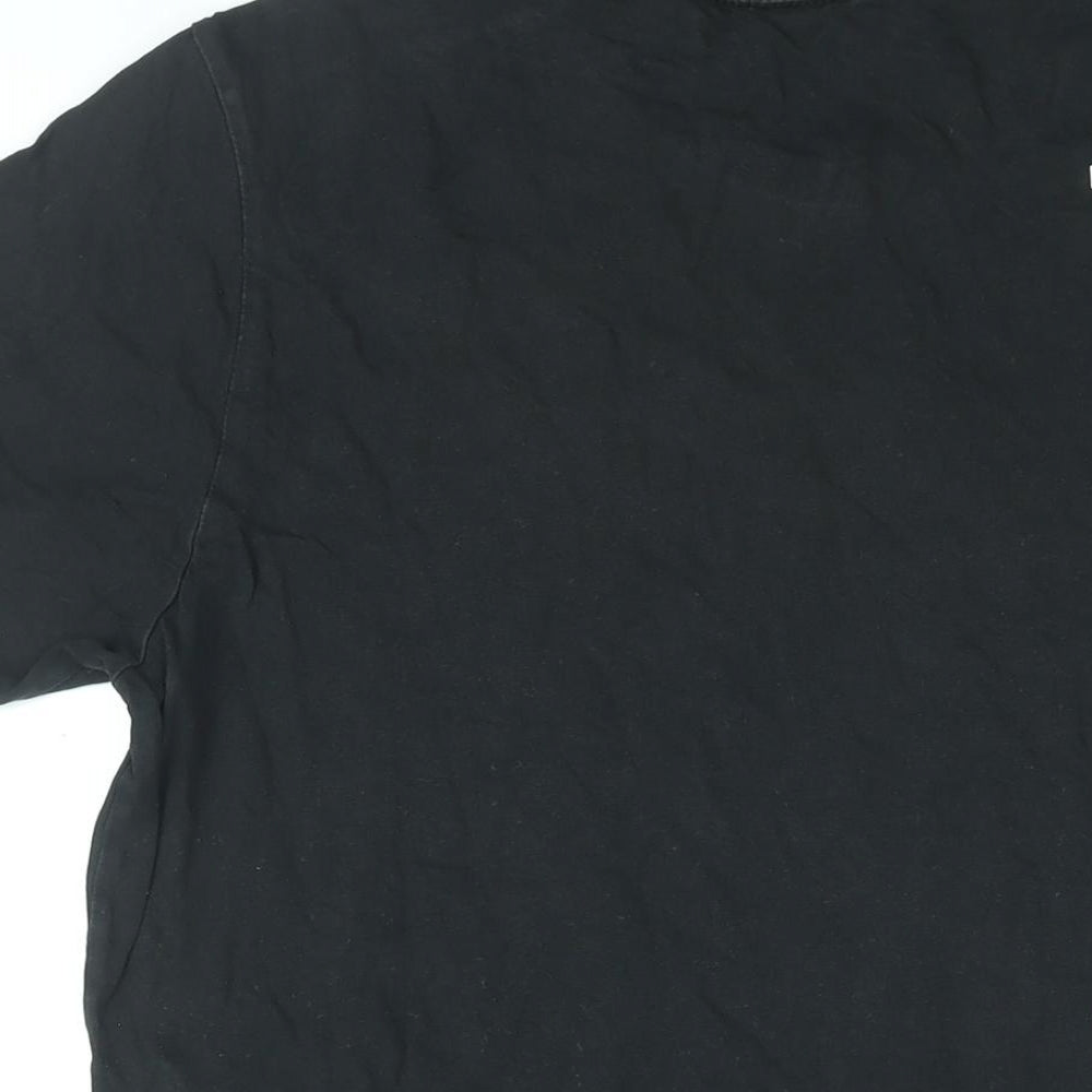 The North Face Mens Black Cotton T-Shirt Size M Round Neck - Never Stop Exploring