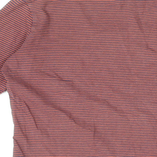 Seasalt Womens Red Striped Cotton Basic T-Shirt Size 12 Round Neck