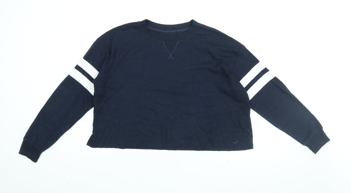 Hollister Womens Blue Polyester Basic T-Shirt Size XS Round Neck