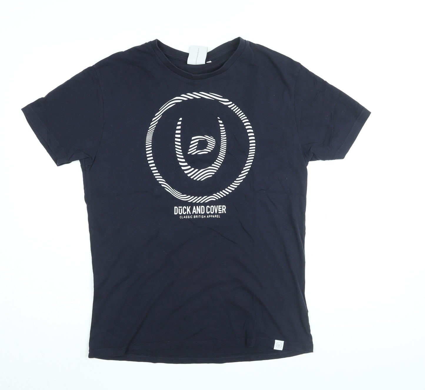 Duck and Cover Mens Blue Cotton T-Shirt Size M Round Neck - Duck and Cover