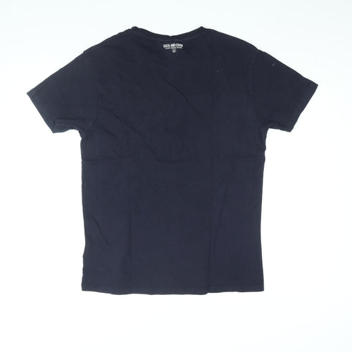 Duck and Cover Mens Blue Cotton T-Shirt Size M Round Neck - Duck and Cover