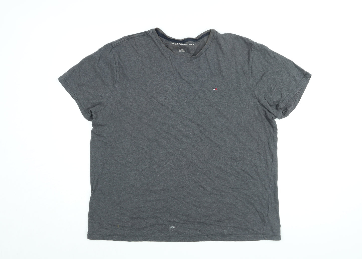 Tommy Hilfiger Mens Grey Cotton T-Shirt Size L V-Neck