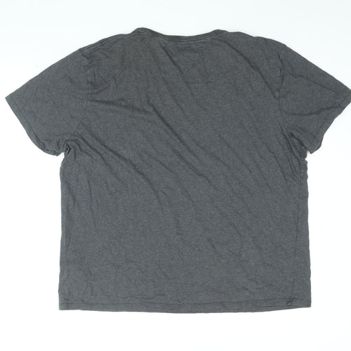 Tommy Hilfiger Mens Grey Cotton T-Shirt Size L V-Neck