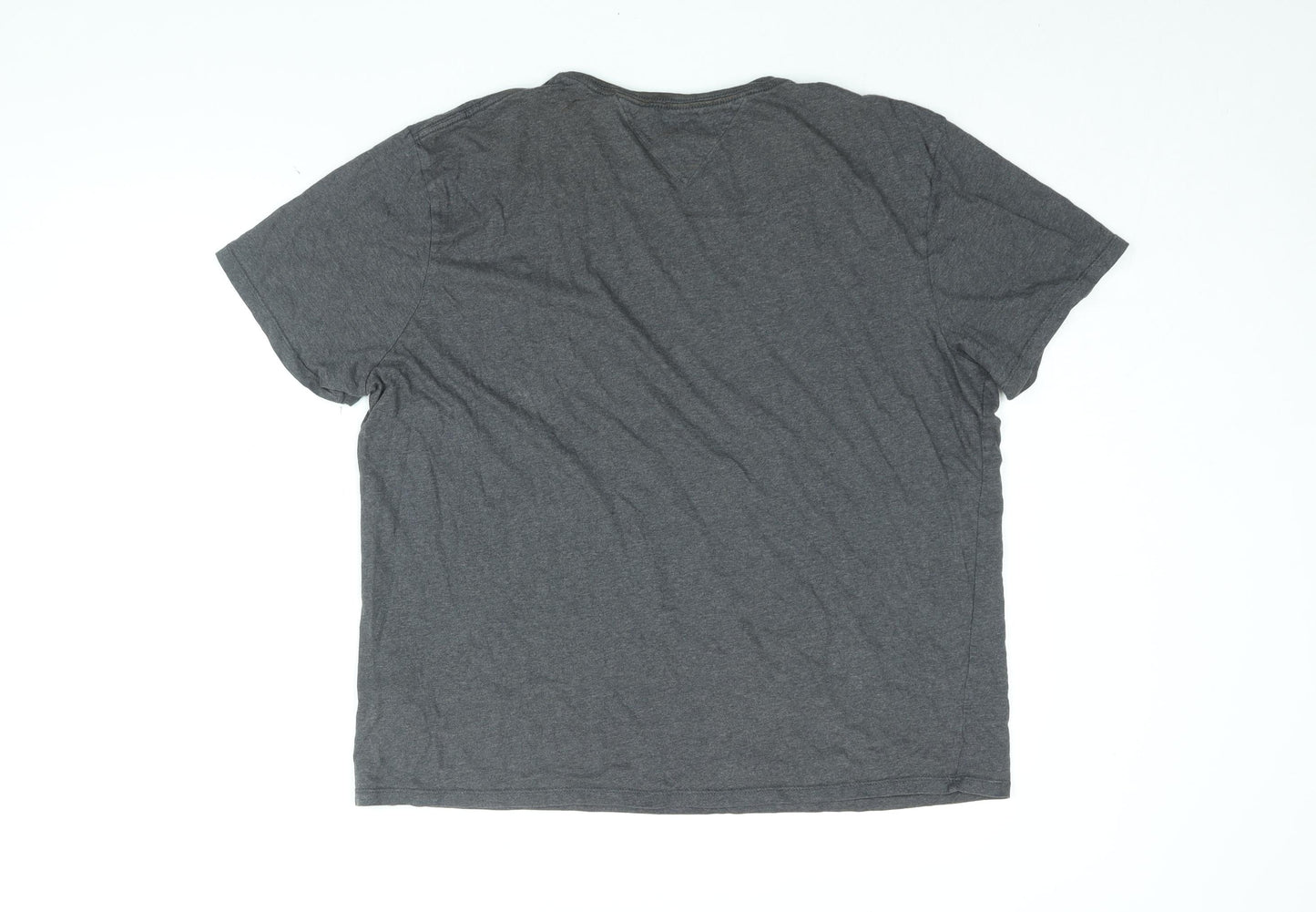 Tommy Hilfiger Mens Grey Cotton T-Shirt Size L V-Neck