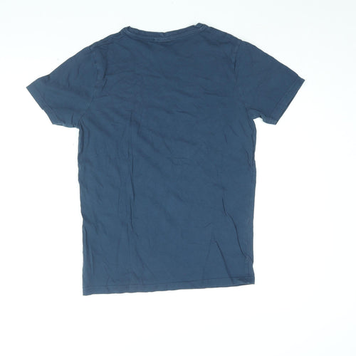 Lee Cooper Mens Blue Cotton T-Shirt Size S Round Neck - Lee Cooper Originals