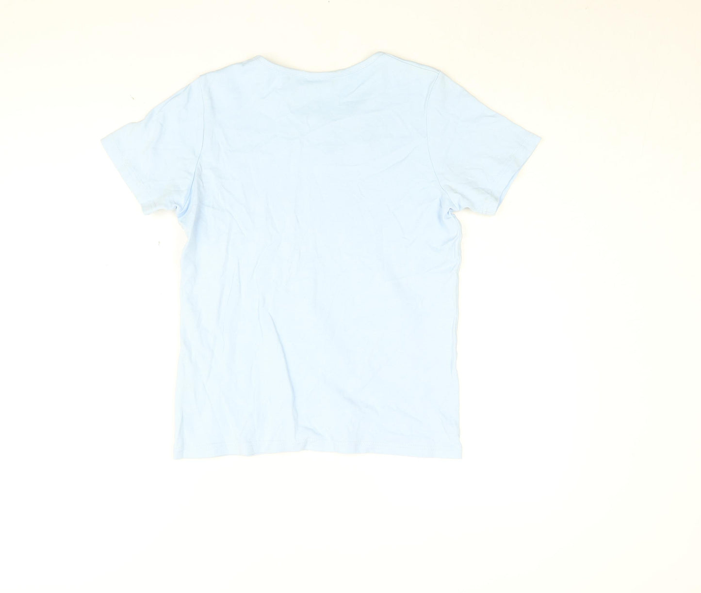 Isle Womens Blue Cotton Basic T-Shirt Size 10 Round Neck - Size 10-12