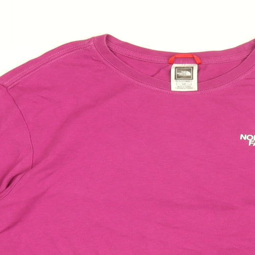 The North Face Mens Purple Cotton T-Shirt Size S Round Neck - The North Face Print