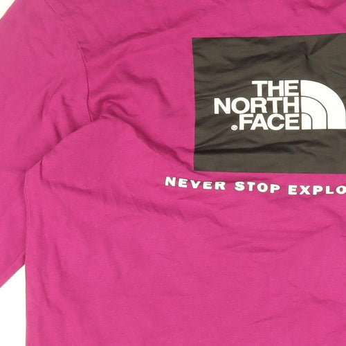 The North Face Mens Purple Cotton T-Shirt Size S Round Neck - The North Face Print