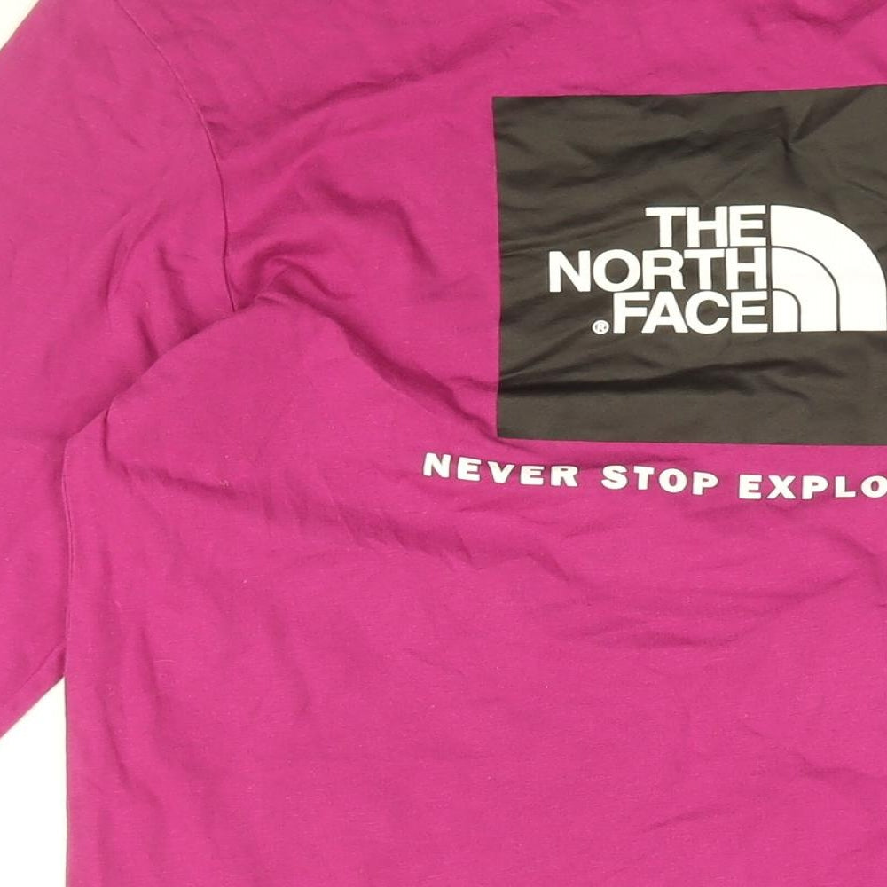 The North Face Mens Purple Cotton T-Shirt Size S Round Neck - The North Face Print
