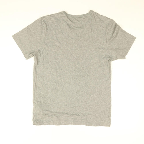 HUGO BOSS Mens Grey Cotton T-Shirt Size S Round Neck