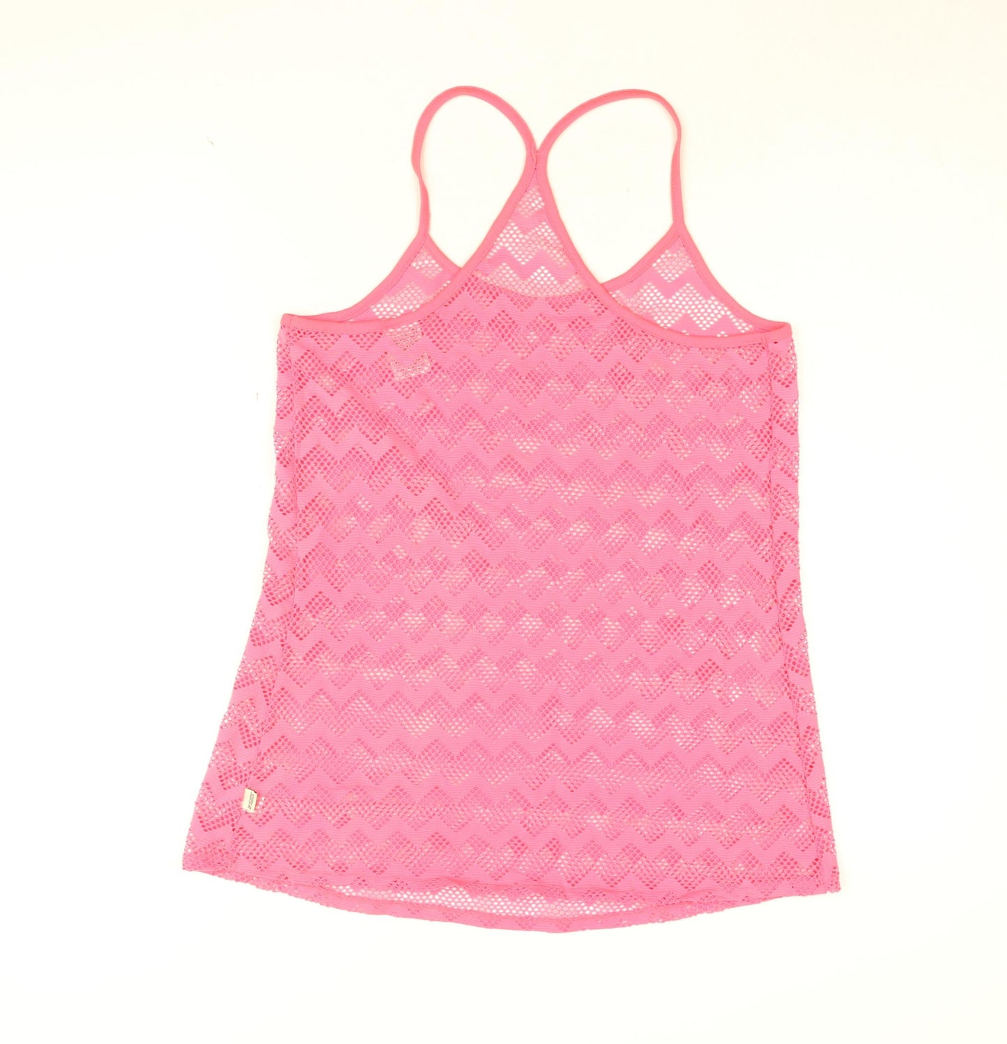 PINK Womens Pink Polyamide Basic T-Shirt Size XS Round Neck