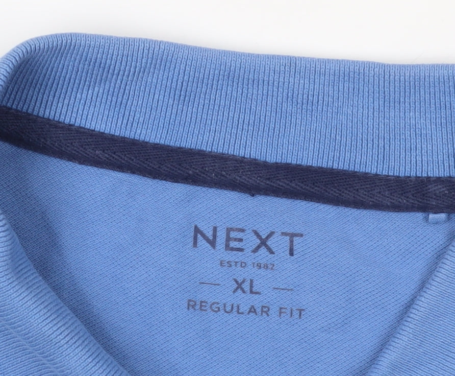 Next Blue Regular Fit Men's Polo Shirt XL Cotton