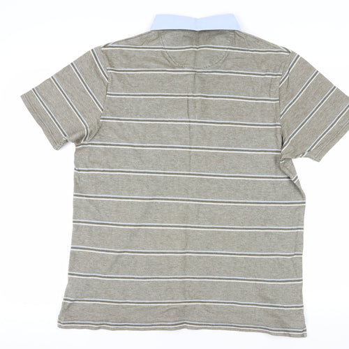 Marks and Spencer Brown Striped Polo Shirt L