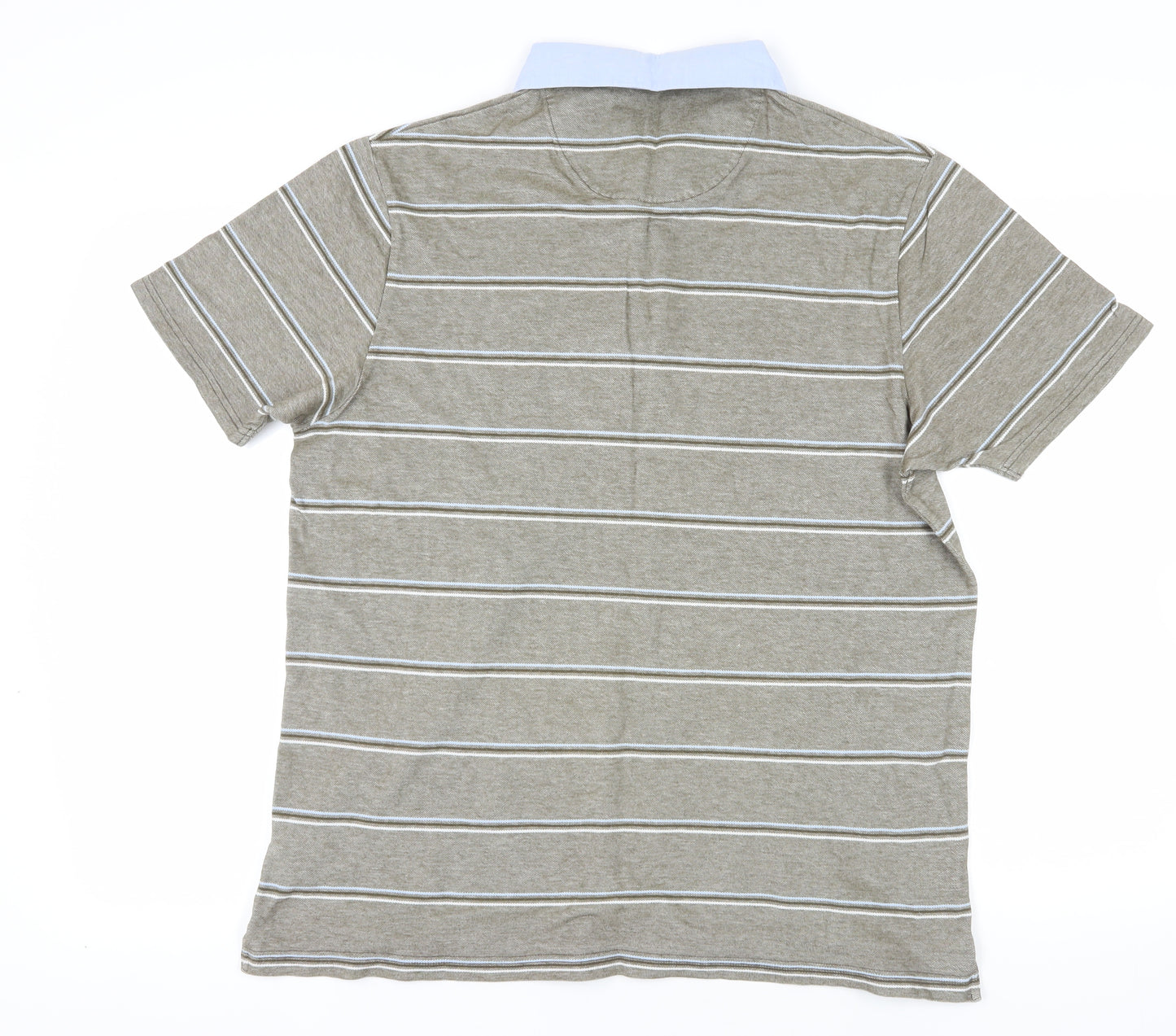 Marks and Spencer Brown Striped Polo Shirt L