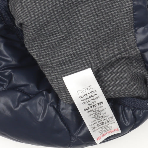 Next Blue Unisex Toddler Puffer Jacket 12-18 Months