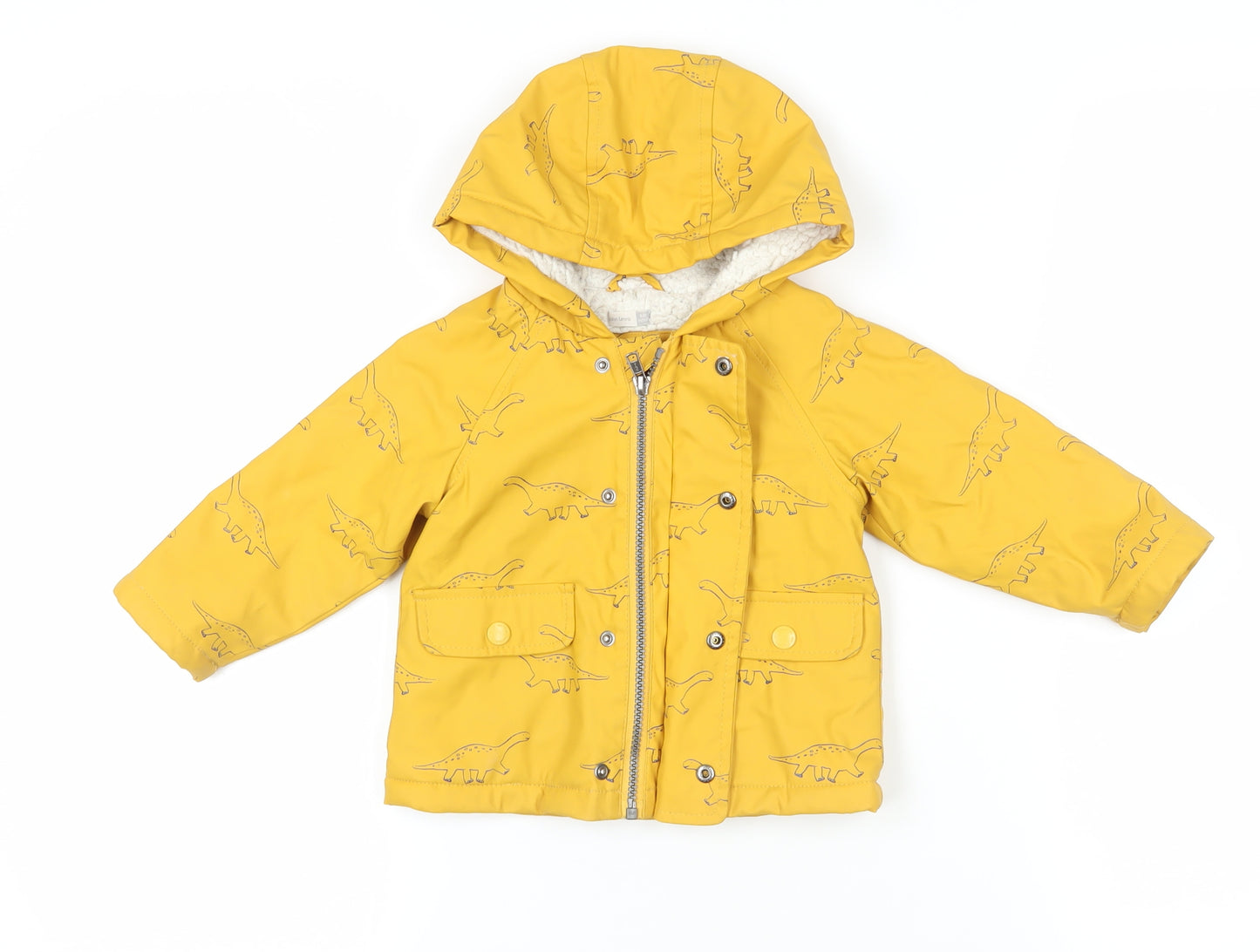 John Lewis Yellow Dinosaur Hooded Jacket 9-12 Months