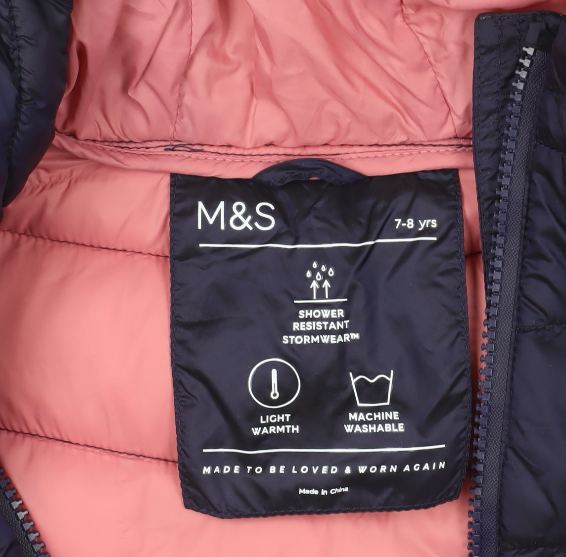 Marks and Spencer Boys Blue Puffer Jacket 7-8 Years