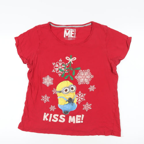 George Red Minions Graphic Women's T-Shirt Size 16