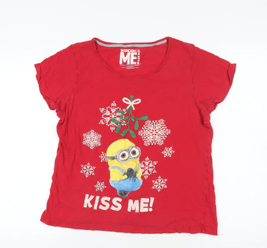 George Red Minions Graphic Women's T-Shirt Size 16