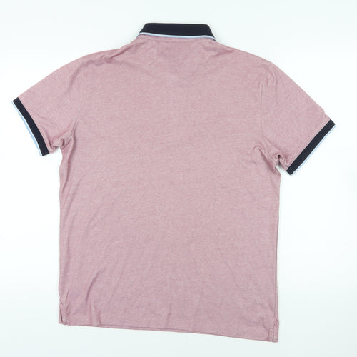 Remus Uomo Pink Polo Shirt L Short Sleeve Cotton Blend