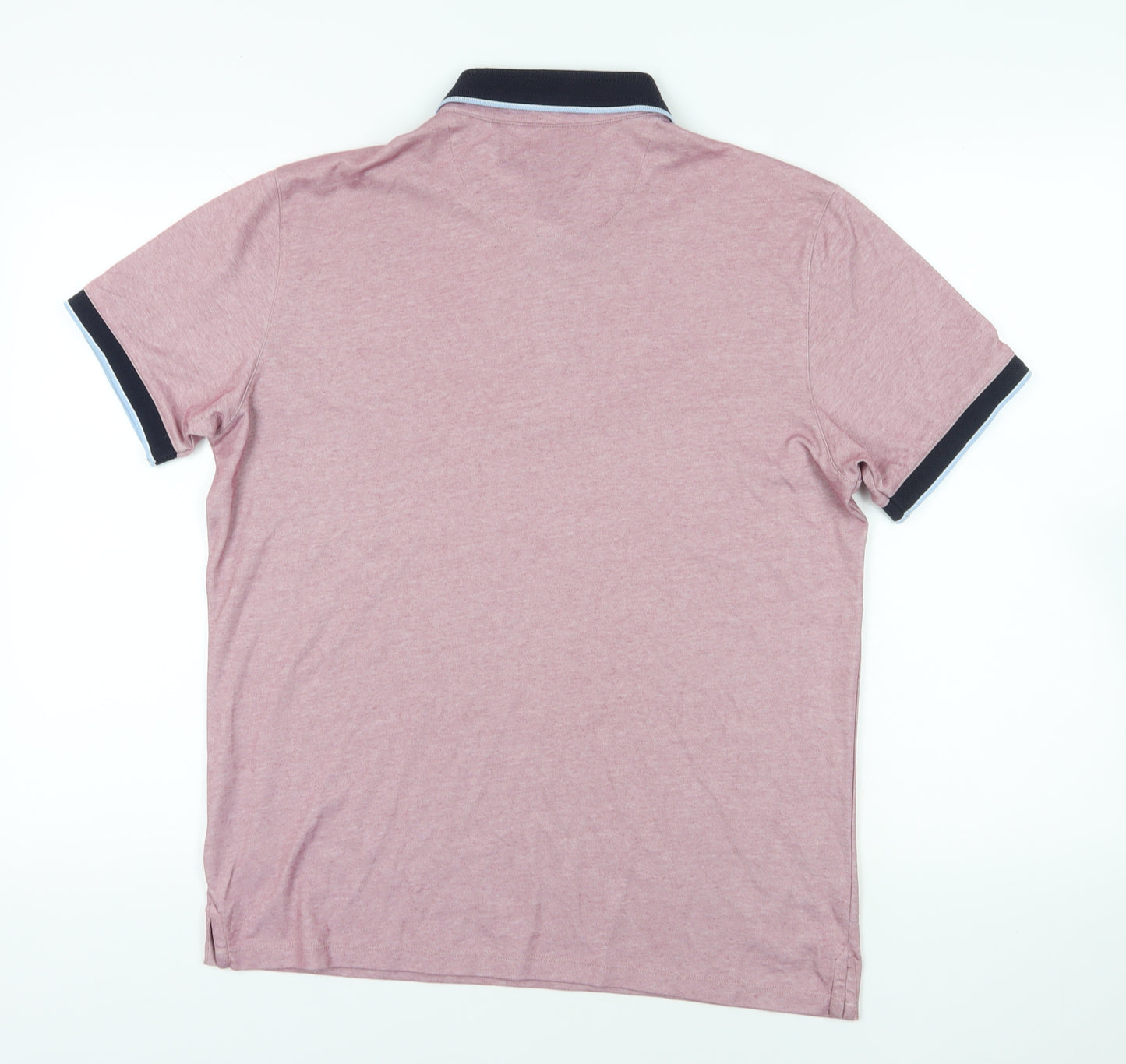 Remus Uomo Pink Polo Shirt L Short Sleeve Cotton Blend