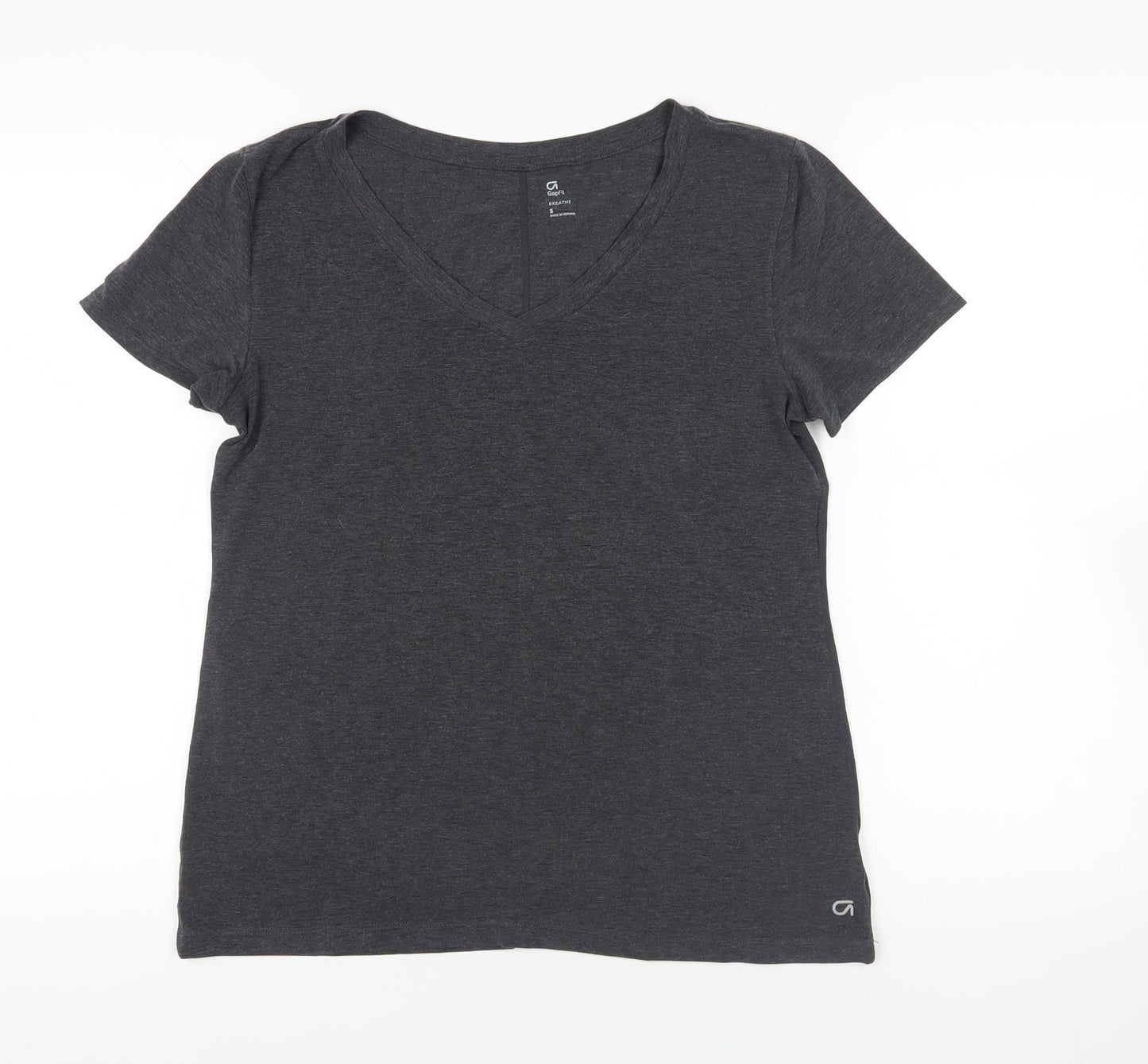 GapFit Grey V-Neck Active T-Shirt Size S