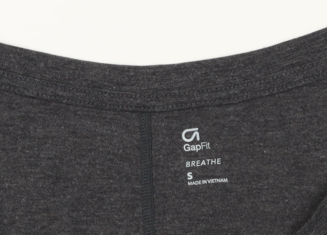 GapFit Grey V-Neck Active T-Shirt Size S