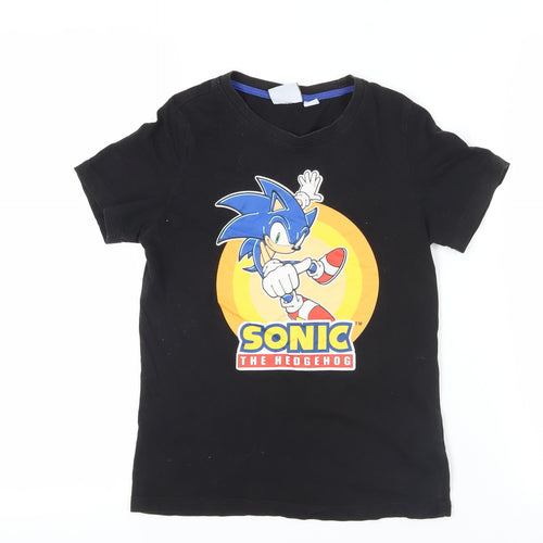 Boys Black Sonic the Hedgehog T-Shirt 9-10 Years