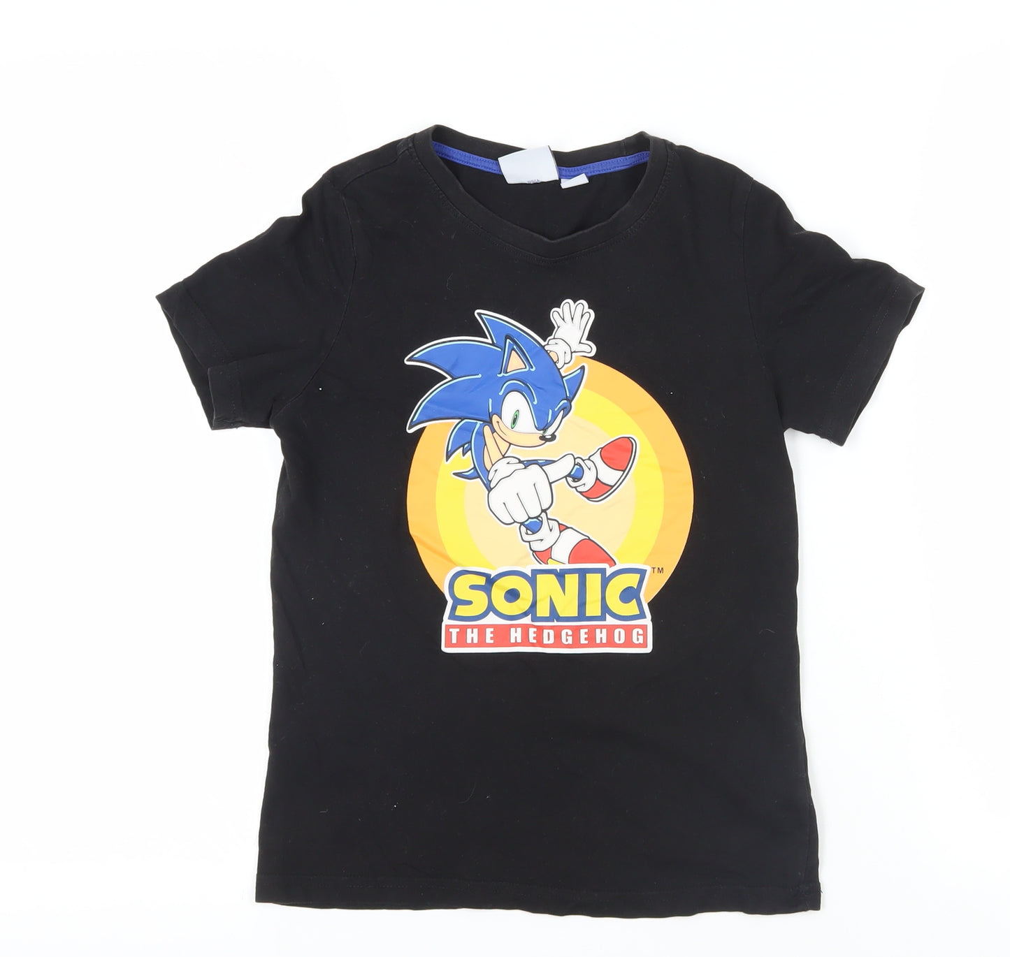 Boys Black Sonic the Hedgehog T-Shirt 9-10 Years