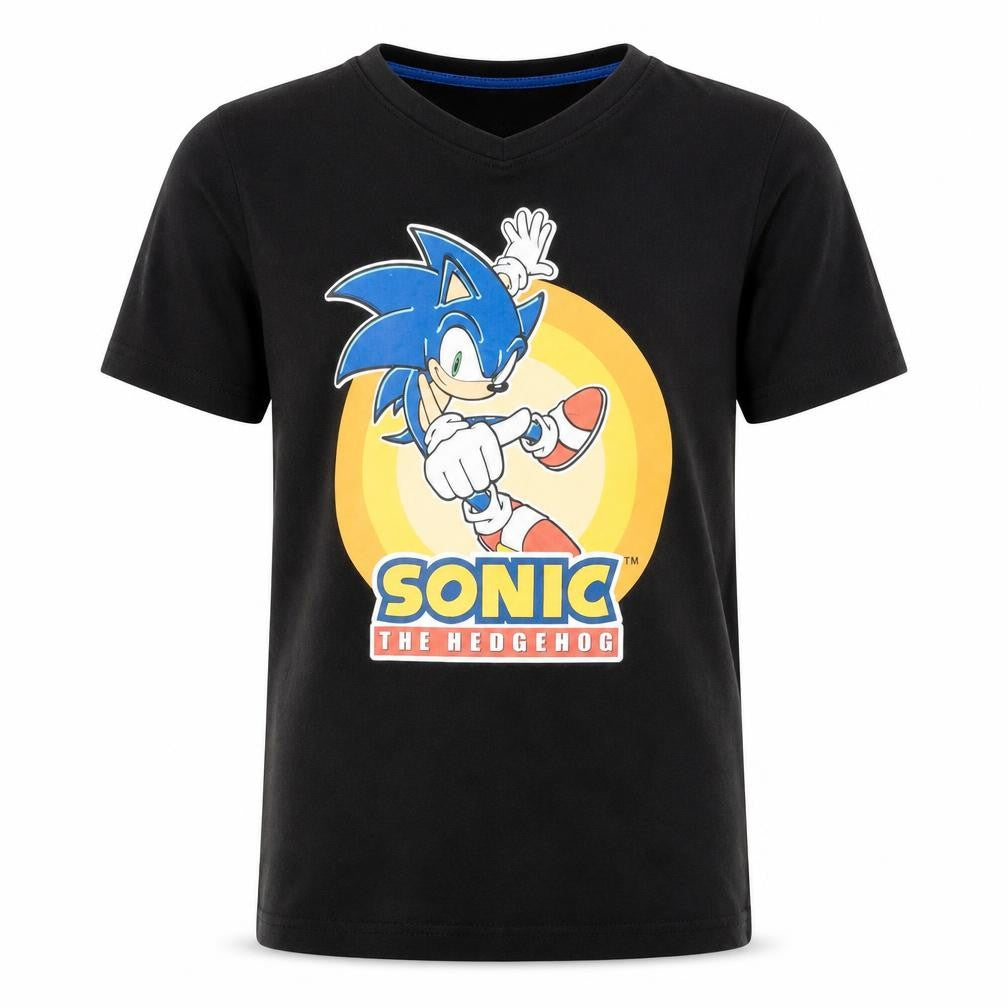 Boys Black Sonic the Hedgehog T-Shirt 9-10 Years
