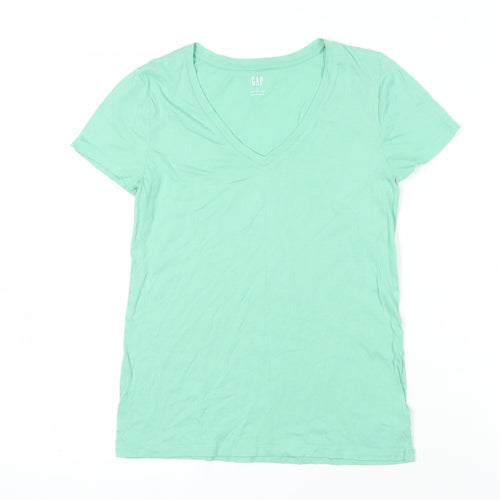 Gap Green Short Sleeve V-Neck T-Shirt, Size S