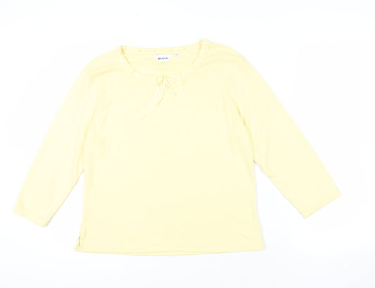 Damart Yellow 3/4 Sleeve Blouse - Size 16