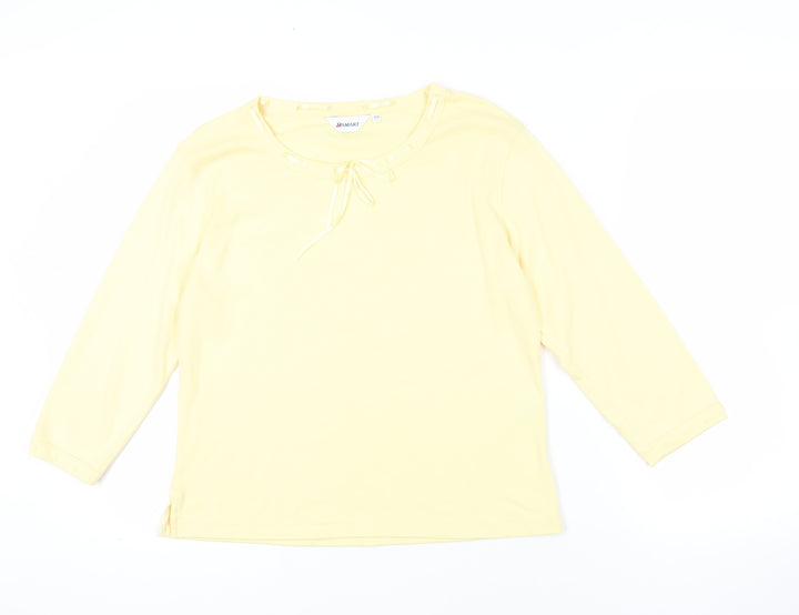 Damart Yellow 3/4 Sleeve Blouse - Size 16