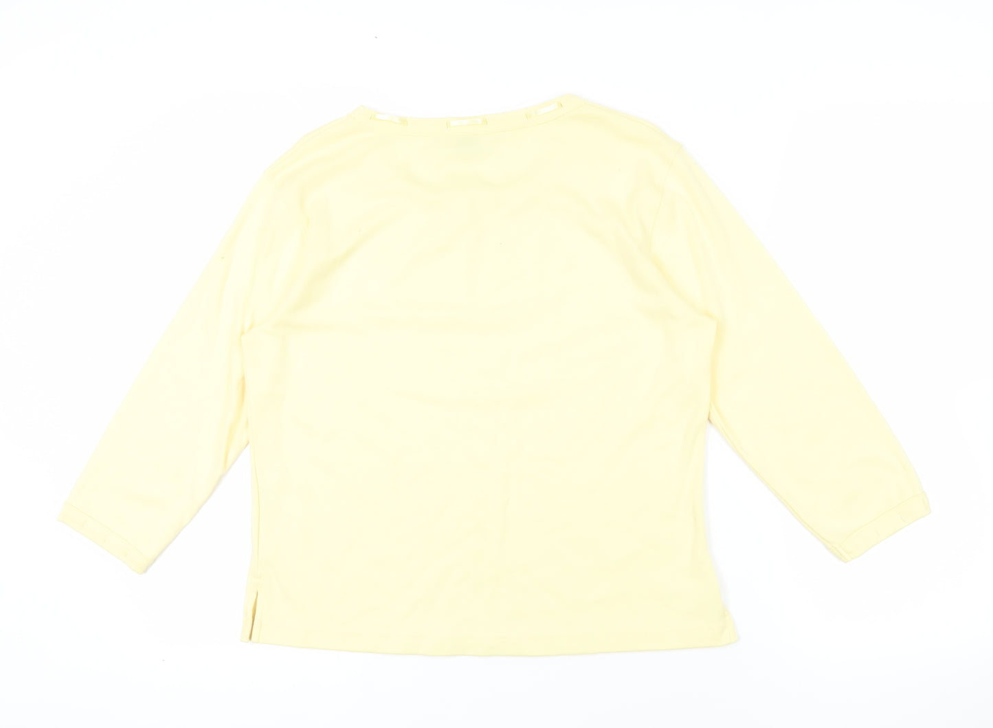 Damart Yellow 3/4 Sleeve Blouse - Size 16