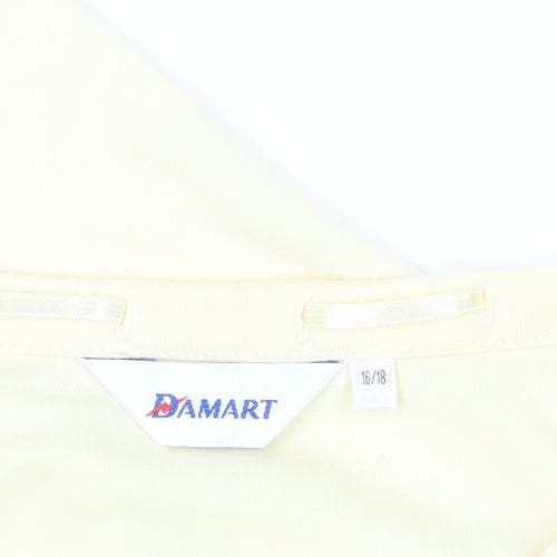 Damart Yellow 3/4 Sleeve Blouse - Size 16