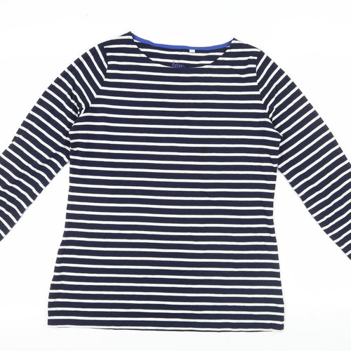 Boden Striped Blue White Long Sleeve T-Shirt UK 14