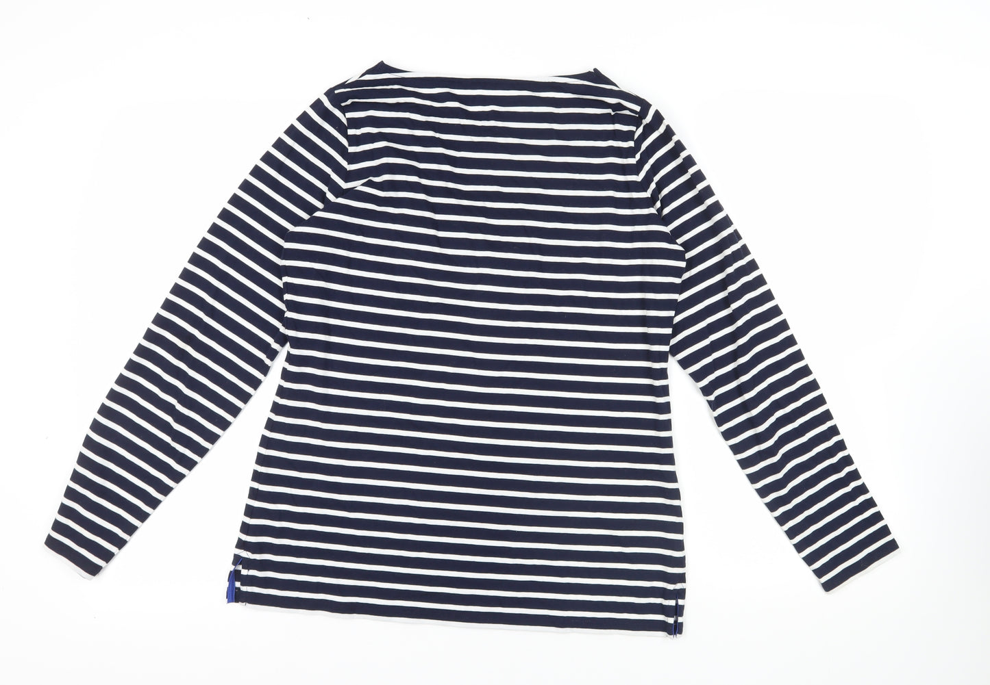 Boden Striped Blue White Long Sleeve T-Shirt UK 14