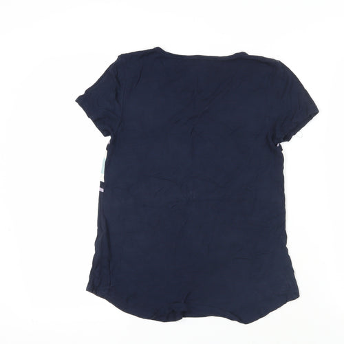 Hollister Blue Stripe XS Women's V-Neck T-Shirt