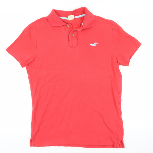 Hollister Red Men's Polo Shirt - Size S - Casual Classic