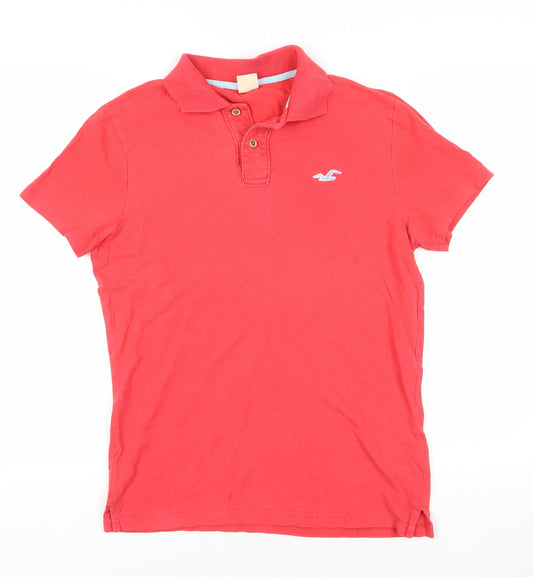 Hollister Red Men's Polo Shirt - Size S - Casual Classic