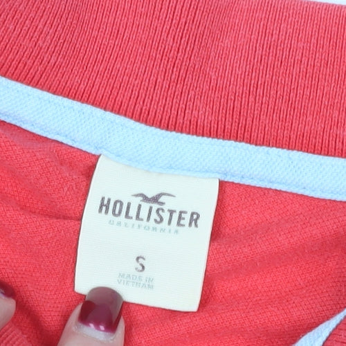 Hollister Red Men's Polo Shirt - Size S - Casual Classic