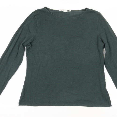 Seasalt Green Long Sleeve Boat Neck T-Shirt Size 18