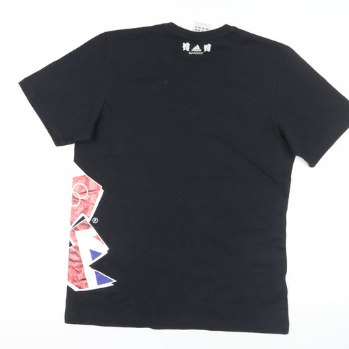 adidas Black Graphic Print Men's T-Shirt, Size M