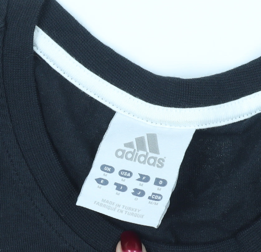 adidas Black Graphic Print Men's T-Shirt, Size M