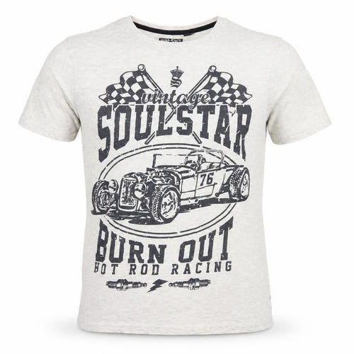 Soul Star White Graphic T-Shirt M Vintage Racing Style